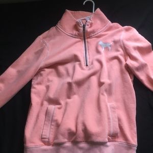 VS pink nation half zip long sleeve